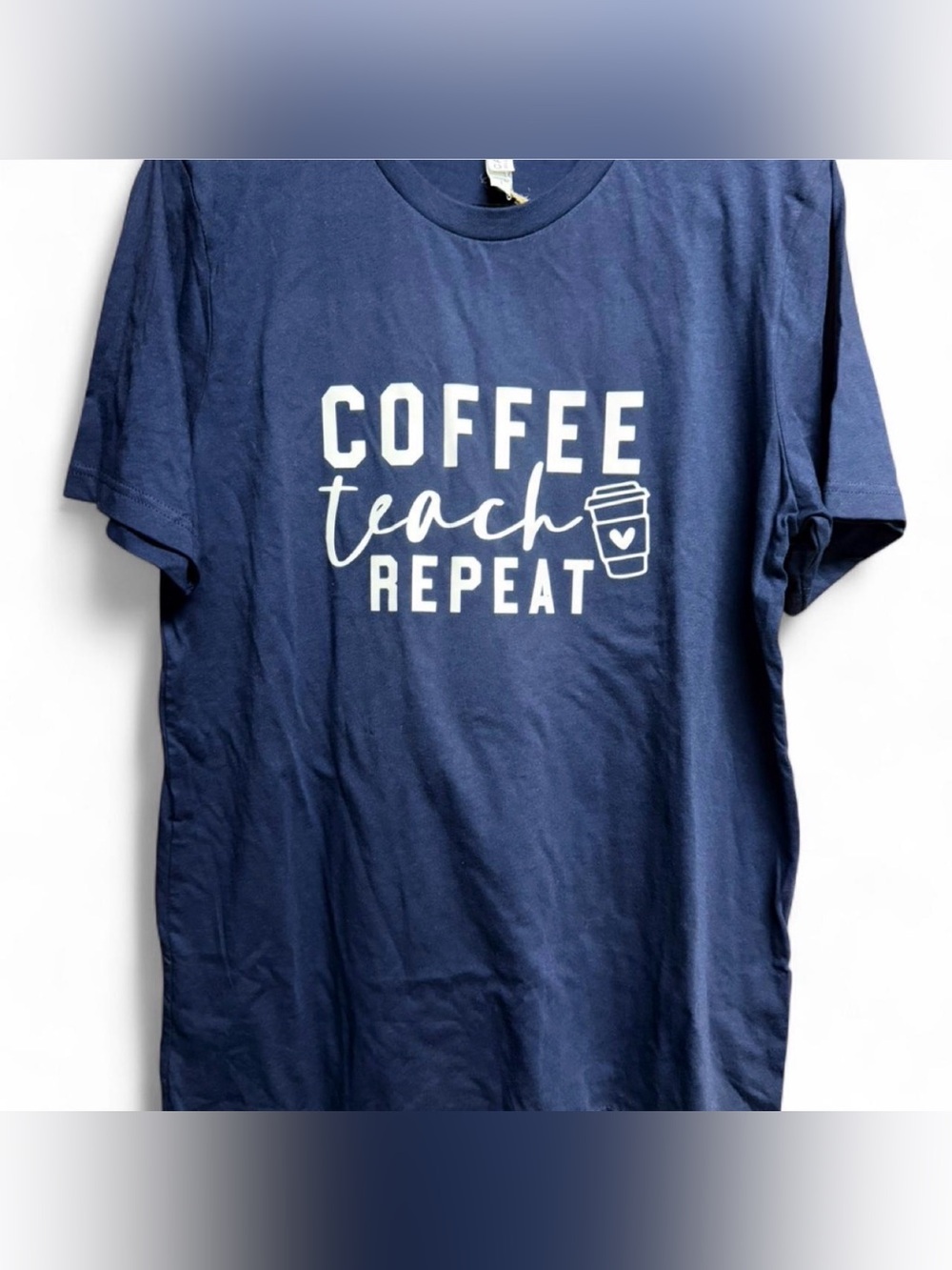 Coffee Teach Repeat T-shirt- Canvas Sz: L